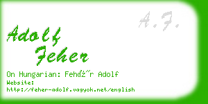 adolf feher business card